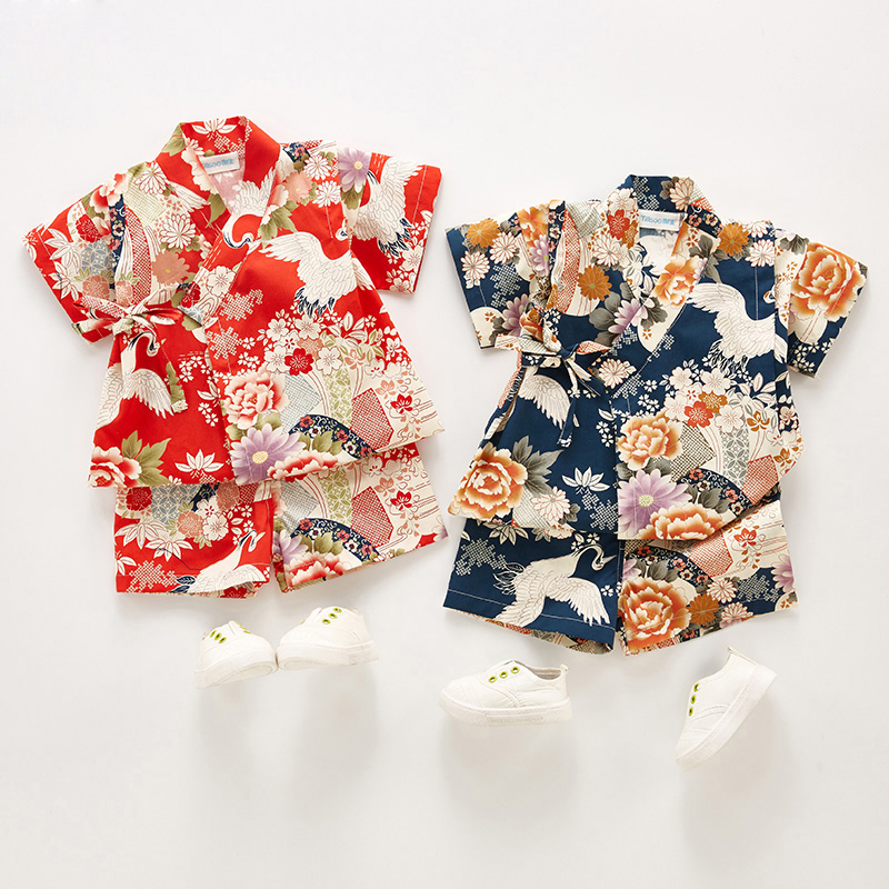Summer Clothing Baby Girl - 夏子供浴衣服女の子男の子日本の着物ベビードレス子供浴衣衣装伝統的な着物綿パジャマ Z957