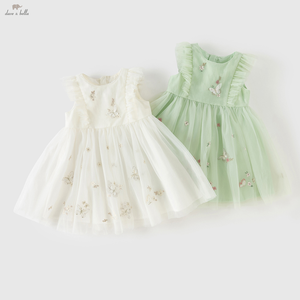 デイブベラ刺繍レースメッシュプリンセスドレス女の子ベビー子供 - Summer Clothing Baby Girl のレビューと価格