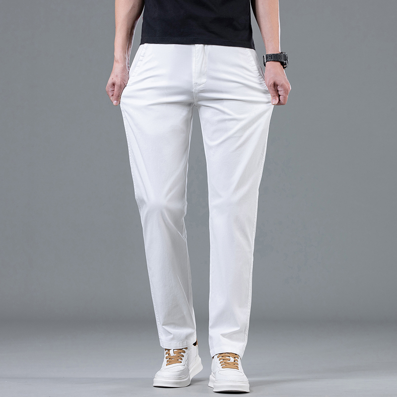 夏のメンズライトフィットストレートホワイトパンツデイリーカジ - Summer Clothing Brands のレビューと価格