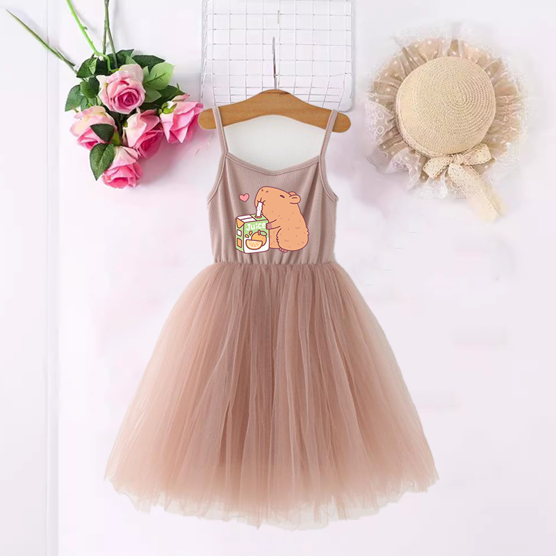 カピバラ女の子ドレスアニメプリントかわいい子供半袖ドレスファ - Summer Clothing Baby Girl のレビューと価格
